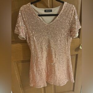 Allegra K Shimmering Pink Sequin Homecoming Dress